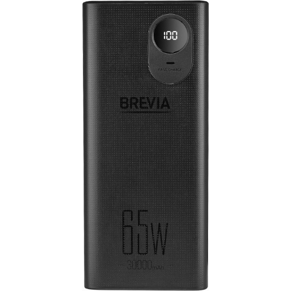 Фото - Батарея мобильная Brevia 30000mAh 65W, Li-Pol, LCD, Black (45365PB)
