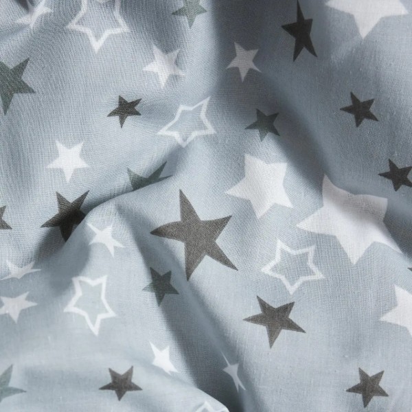 Фото - Комплект постельного белья Moon&Star Бязь Gold Люкс «Silver Stars» 143х210 см нав. 2х70х70 (MS-820006842)