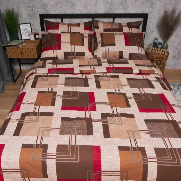 Фото - Комплект постільної білизни Moon&Star Бязь Gold Люкс Retro Geometry 175х210 нав. 4х70х70 (MS-820006694)