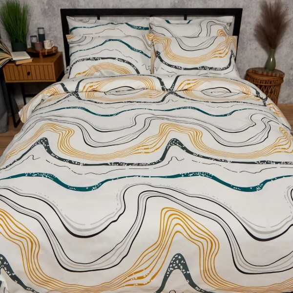 Фото - Комплект постельного белья Moon&Star Бязь Gold Люкс Natural Waves 143х210 см нав. 2х40х60 (MS-820009535)