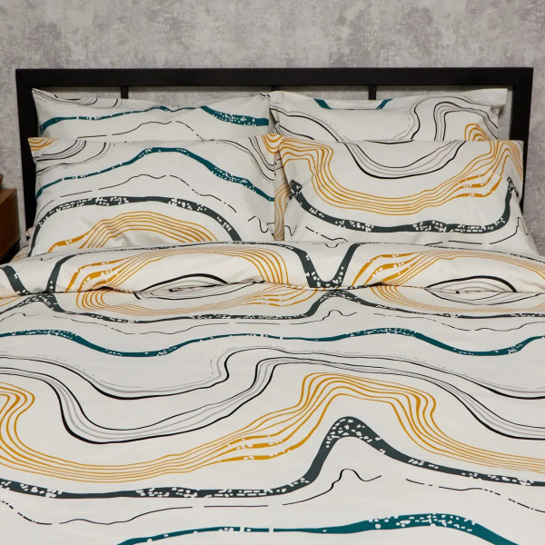 Фото - Комплект постільної білизни Moon&Star Бязь Gold Люкс Natural Waves 200х220 нав. 4х50х70 (MS-820009533)