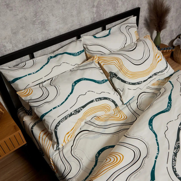 Фото - Комплект постільної білизни Moon&Star Бязь Gold Люкс Natural Waves 175х210 нав. 4х70х70 (MS-820009529)