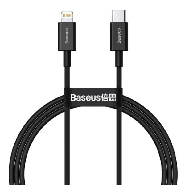 Фото - Кабель синхронізації даних Baseus Superior Fast Charging USB-C-Lightning, 1м Black (6932172631970)