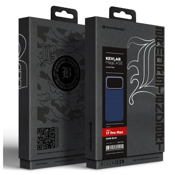Фото - Чохол для смартфону Armorstandart BlackIcon Kevlar MagCase for Apple iPhone 17 Pro Max Dark Blue (ARM91401)