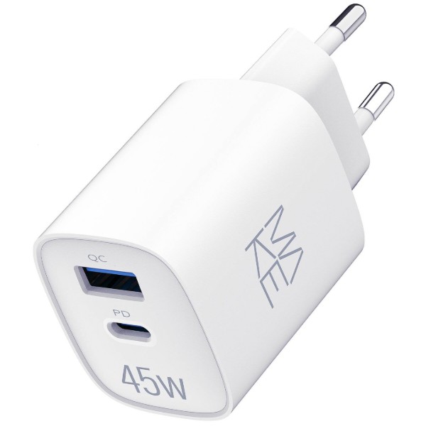 Фото - Мережевий зарядний пристрій MAKE 45W GaN PD + QC3.0 White (MCW-4521GWH)