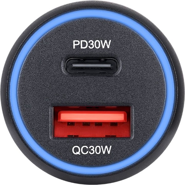 Фото - Автомобільний зарядний пристрій Brevia ePower Dual PowerMax Metal LED 60W 1xUSB-C+1xUSB-A (46060CUB)