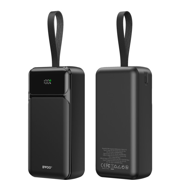 Фото - Батарея мобільна BWOO 65W power bank 30000 mAh 2x USB-A, 1 x USB-C with LCD display, black (BO-P66)