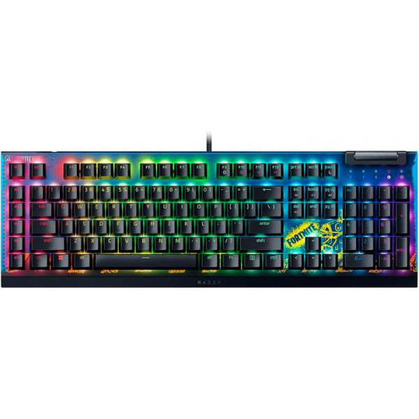 Фото - Клавиатура проводная игровая Razer BlackWidow V4 X, Yellow Switch, Fortnite (RZ03-04703600-R3M1)