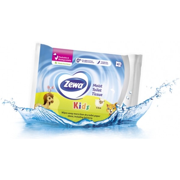 Фото - Влажная туалетная бумага детская Zewa Moist Kids 8x42 (6787-00)