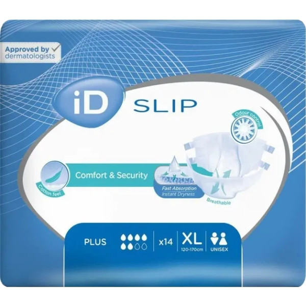 Фото - Одноразові підгузки ID для дорослих SLIP Plus XL, 14 шт. (5414874003572) Фото - Одноразові підгузки ID для дорослих SLIP Plus XL, 14 шт. (5414874003572)