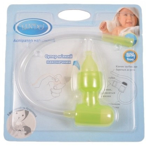 Фото - Аспіратор назальний дитячий Lindo з трубочкою, зелений (Pk 820 зел)