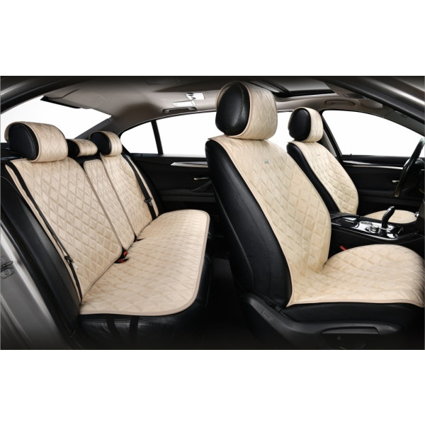 Фото - Комплект накидок на сидіння автомобіля CarLife Nitro biege (SC40304)