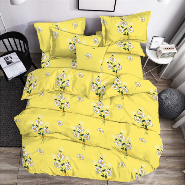 Фото - Пододеяльник полуторный Zastelli бязь Chamomile on Yellow 145х210 см (19366)
