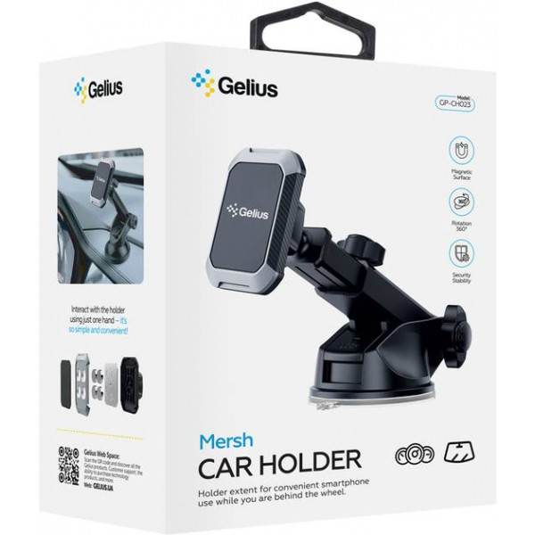 Фото - Автотримач Gelius Mersh GP-CH023 Magnetic Black (99054)