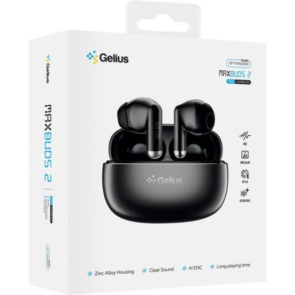Фото - Наушники вкладыши беспроводные TWS Gelius MaxBuds 2 GP-TWS025X Gun Metal (99050)