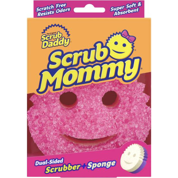 Фото - Губка для миття посуду поролонова Scrub Daddy Mommy рожева/фіолетова New (5060481023900)