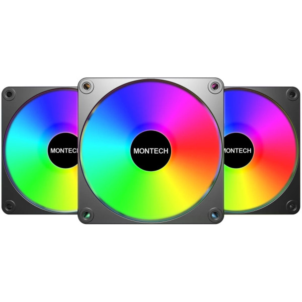 Фото - Корпусний вентилятор Montech GF120R V2 ARGB PWM 3I1(B) Фото - Корпусний вентилятор Montech GF120R V2 ARGB PWM 3I1(B)