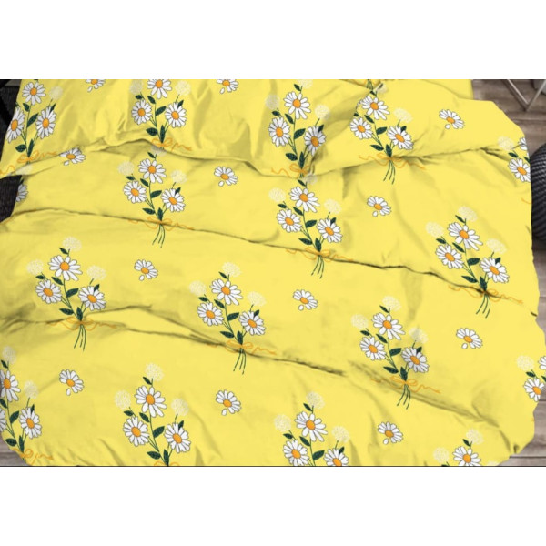 Фото - Простынь евро Zastelli бязь Chamomile on Yellow 185х220 Разноцветное (19367)