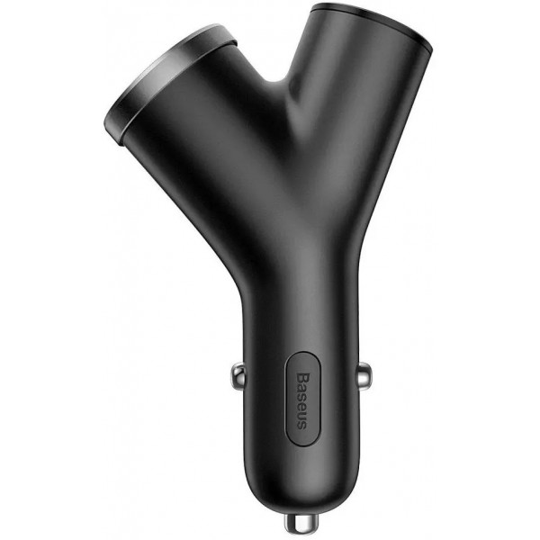 Фото - Автомобильное зарядное устройство Baseus Y type dual USB + cigarette lighter extended car charger 3.1 A Black (CCALL-YX01)