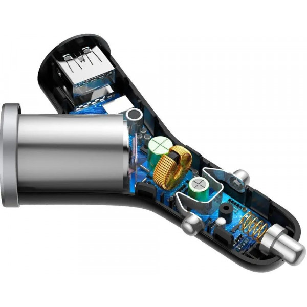 Фото - Автомобильное зарядное устройство Baseus Y type dual USB + cigarette lighter extended car charger 3.1 A Black (CCALL-YX01)
