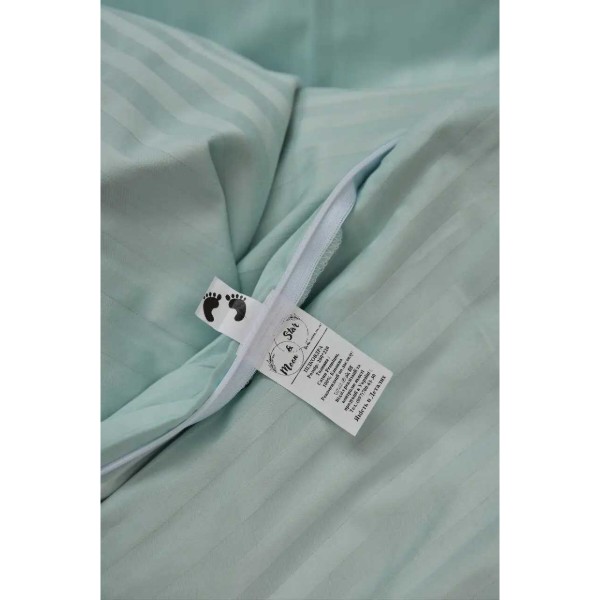 Фото - Пододеяльник полуторный евро Moon&Star Satin Stripe Stripe Mint 160x220 см (MS-870000436)