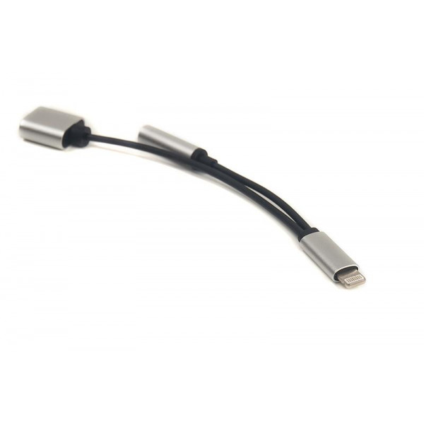 Фото - Переходник аудио PowerPlant Lightning-Audio 3.5mm 0.1m Silver (CA910410)