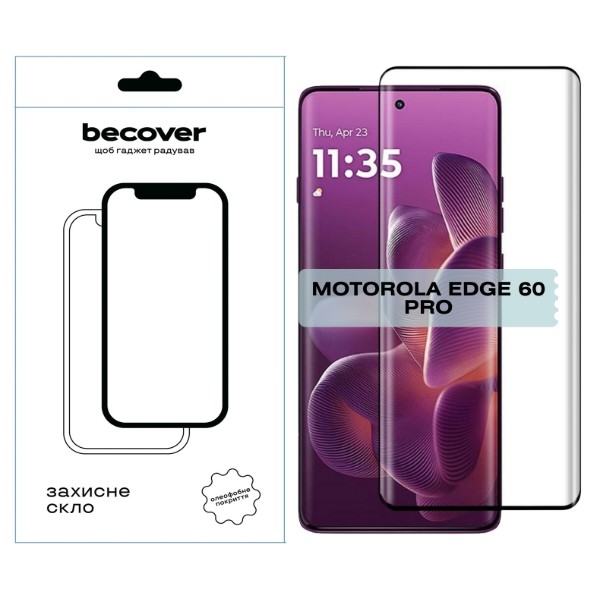 Фото - Захисне скло для смартфону BeCover EDGE for Motorola Edge 60 Pro Black (714771) Фото - Захисне скло для смартфону BeCover EDGE for Motorola Edge 60 Pro Black (714771)