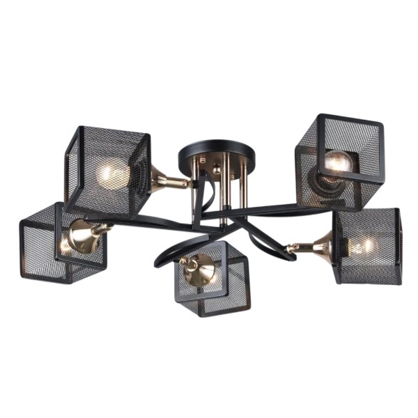 Фото - Люстра VALESO B N5708/5 BK+FGD Black Фото - Люстра VALESO B N5708/5 BK+FGD Black