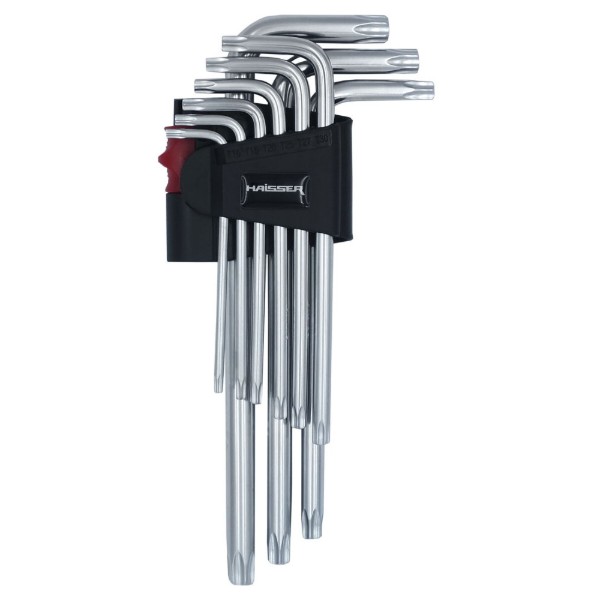 Фото - Ключ шестигранный Haisser удлиненных с отверстием Torx 9 шт. T10-50 (48115)