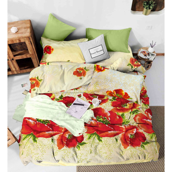 Фото - Простирадло євро Zastelli бязь 13207 Маки 220х240 (16048) Фото - Простирадло євро Zastelli бязь 13207 Маки 220х240 (16048)