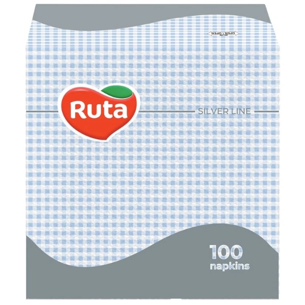 Фото - Серветки паперові Ruta 24х24 см 100 шт. Голубые (4820023740617)