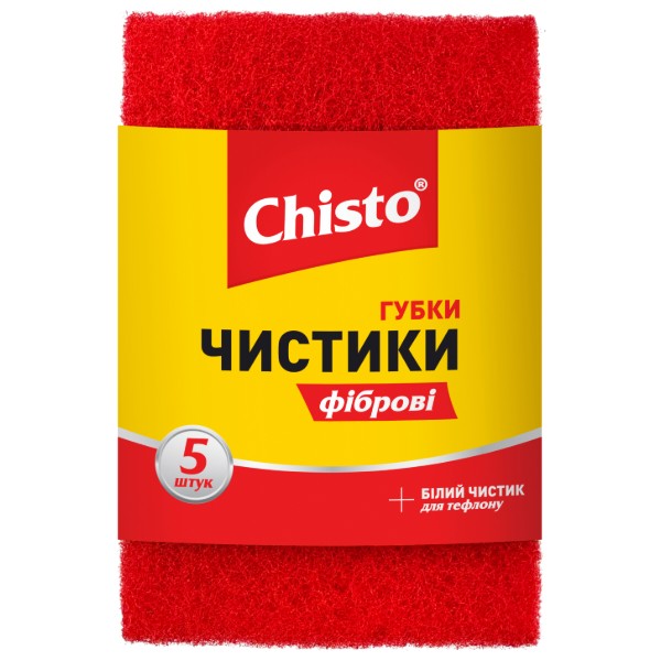 Фото - Набор губок фибровых для мытья посуды Chisto Чистик кухонный 5 шт. (4820040270180)