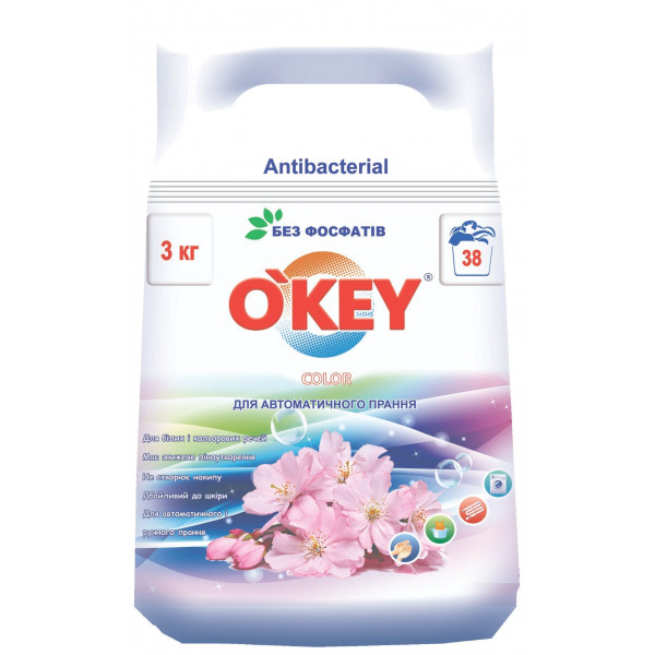 Фото - Пральний порошок O'key Квітковий букет color автомат, 3 кг