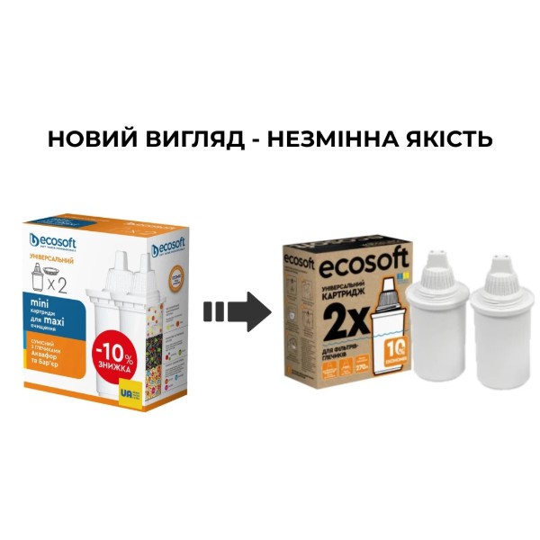 Фото - Картридж для фільтру-глечика Ecosoft комплект Універсальний 2 шт
