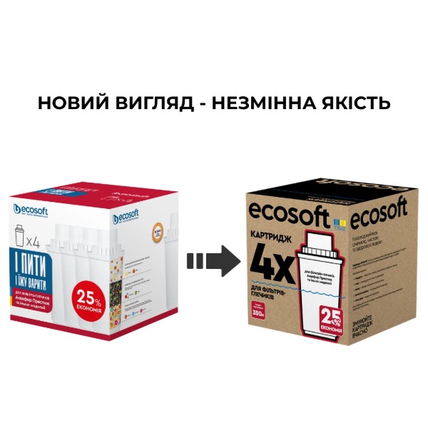 Фото - Картридж для фильтра-кувшина Ecosoft для кувшинов Аквафор 4 шт