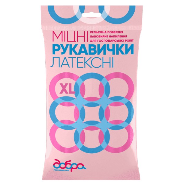 Фото - Перчатки латексные Добра господарочка крепкие размер XL (4820086520089)