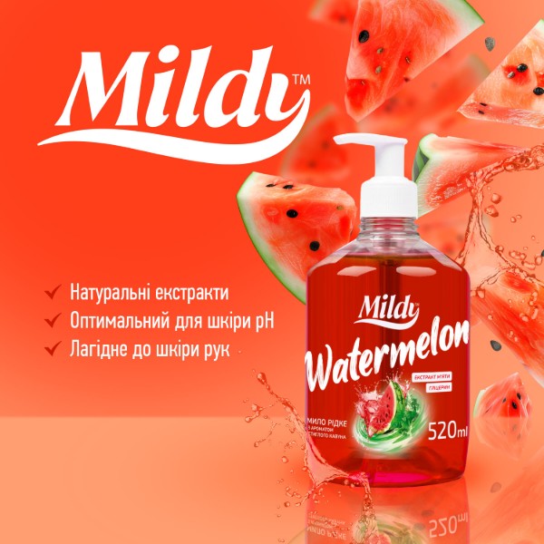 Фото - Жидкое мыло для рук Mildy Watermelon 520 мл (4820255112640)