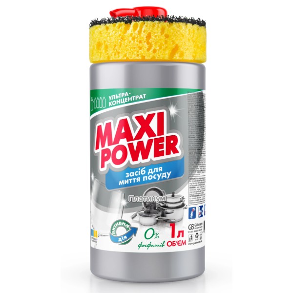 Фото - Средство для ручного мытья посуды Maxi Power Платинум 1 л (4823098402794)
