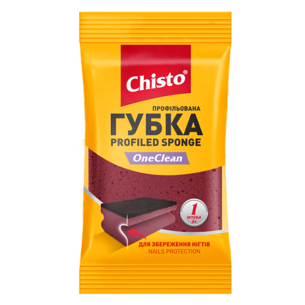 Фото - Губка для миття посуду поліуретанова Chisto OneClean (4823098415428)