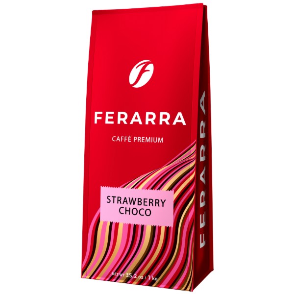 Фото - Кофе в зернах Ferarra Strawberry Choco с ароматом клубничного шоколада 1 кг (4823115404268)