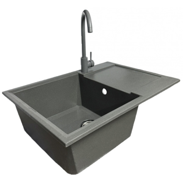 Фото - Мойка кухонная+смеситель Adamant Horizon Medium серый (4824296104404)