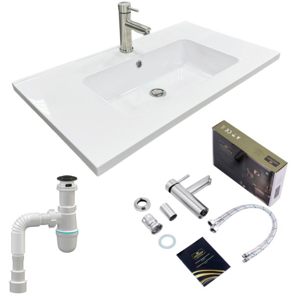 Фото - Раковина для ванной+смеситель Adamant FLATE 80 с сифоном Click-Clack (4824296207801) Фото - Раковина для ванной+смеситель Adamant FLATE 80 с сифоном Click-Clack (4824296207801)