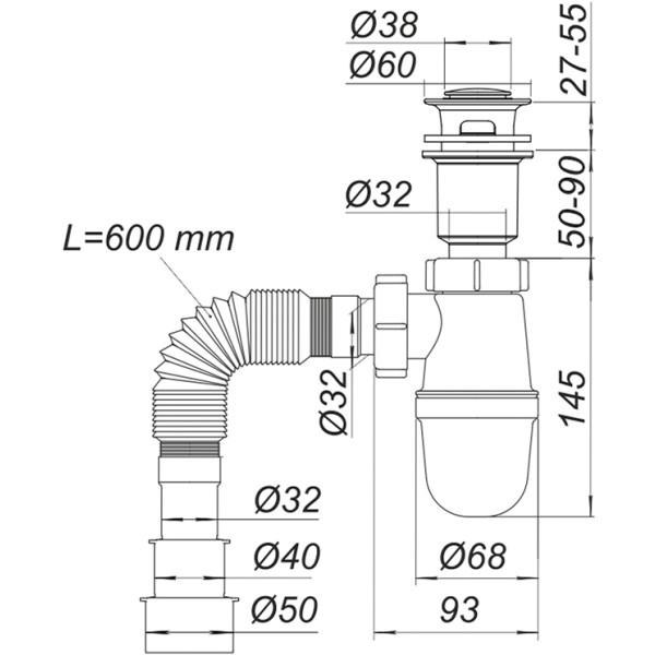 Фото - Раковина для ванної+змішувач Adamant QUANTO 70 з сифоном Click-Clack (4824296208101)