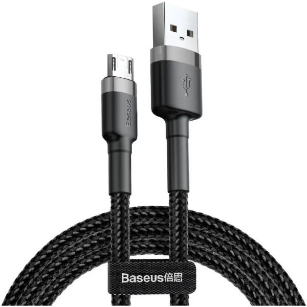 Фото - Кабель Baseus Cafule Micro 2.4A 0.5m G-Black (CAMKLF-AG1)