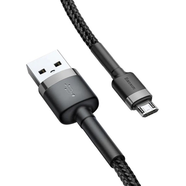 Фото - Кабель Baseus Cafule Micro 2.4A 0.5m G-Black (CAMKLF-AG1)