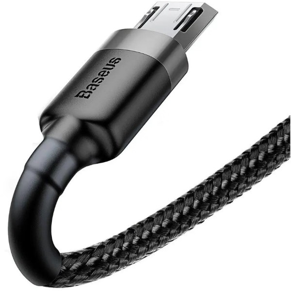 Фото - Кабель Baseus Cafule Micro 2.4A 0.5m G-Black (CAMKLF-AG1)