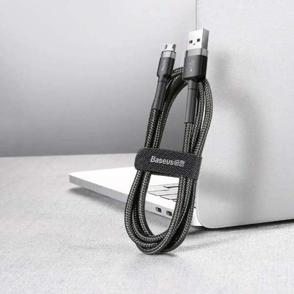 Фото - Кабель Baseus Cafule Micro 2.4A 0.5m G-Black (CAMKLF-AG1)