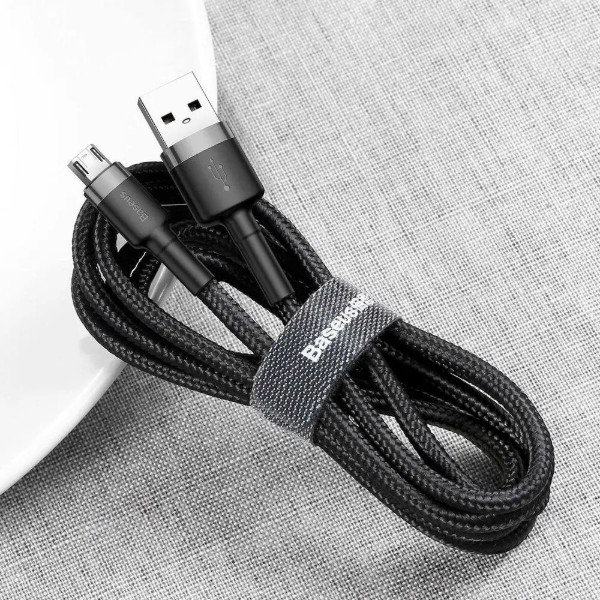 Фото - Кабель Baseus Cafule Micro 2.4A 0.5m G-Black (CAMKLF-AG1)