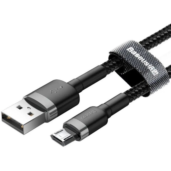 Фото - Кабель Baseus Cafule Micro 2.4A 0.5m G-Black (CAMKLF-AG1)