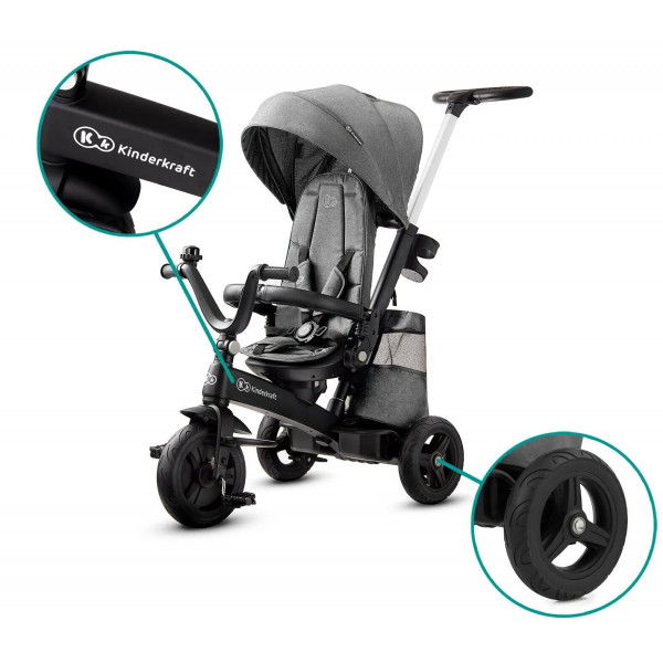 Фото - Трёхколёсный велосипед Kinderkraft Easytwist Platinum Grey (KKRETWIGRY0000)